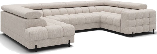 Fectory 6 seters Bubblig hjørnesovesofa med sjeselong og oppbevaring Venstre Baffix 20