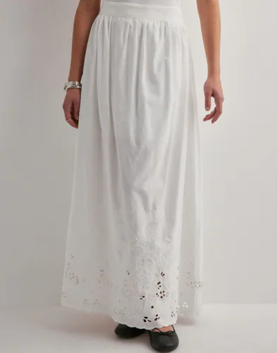 Selected Femme   Hvit   Slfdahlia Hw Ankle Broderi Skirt B