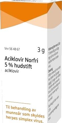 Aciklovir Norfri 5 % hudstift 3 g