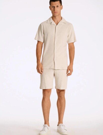 Lindbergh Relaxed Fit Towel Shirt S/S   Grey   XL