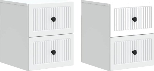 Vegghengt Nattbord 2 pcs Hvit 33 x 34,5 x 40 cm Konstruert tre