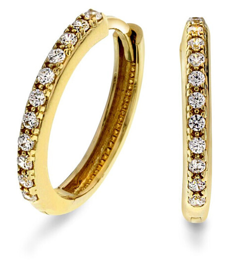 Pan Jewelry Øreringer i 585 gult gull med zirkonia Pan Jewelry Øreringer i 585 gult gull med zirkonia