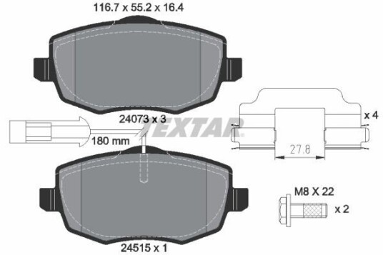 Bremseklosser TEXTAR 2407304 Bremseklosser TEXTAR 2407304