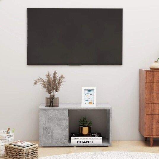 vidaXL TV-benk betonggrå 60x24x32 cm sponplate