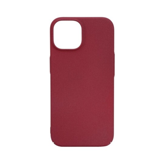 Essentials iPhone 15 Sandsprengt Bakdeksel Burgunder - Tynn, Lett, MagSafe Kompatibel