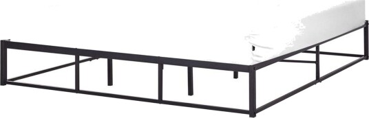 Dubbelsäng Beliani Viry med lamellram Svart 140x200 cm Black 180x200