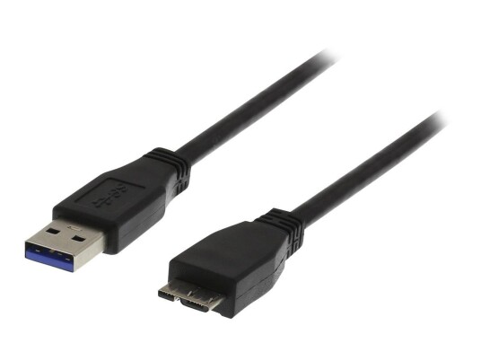 Deltaco USB 3.0 Micro-USB Type B til USB Type A Kabel 1 m Svart