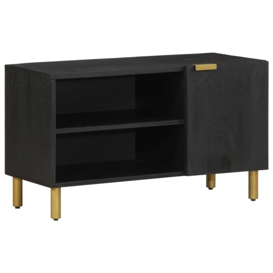 TV benk svart 80x33x46 cm konstruert tre