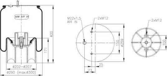 Luftbelg fjæring NEOTEC ABM53730A15