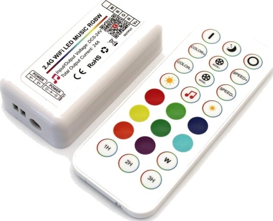 RGB+WW Wifi kontroller med fjernkontroll Tuya/Smart Life Google Home,Alexa og smarttelefoner 12V 288W 24V 576W RGB+WW Wifi kontroller med fjernkontroll Tuya/Smart Life Google Home,Alexa og smarttelefoner 12V 288W 24V 576W