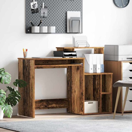  Skrivebord med Oppbevaring Gammelt Tre 120.5x44x88.5 cm Konstruert Tre