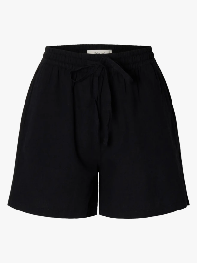 Selected Femme Luisa Linnie Linen Blend Shorts Sort 38