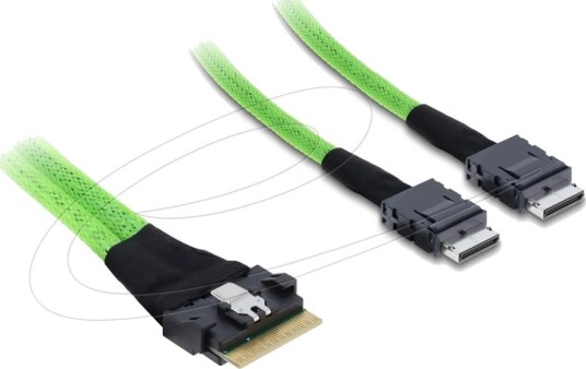 Delock Sas Intern Kabel 8I Slim Sas Sff 8654 Hann Til 4I Oculink Sff 8611 Hann 50 Cm