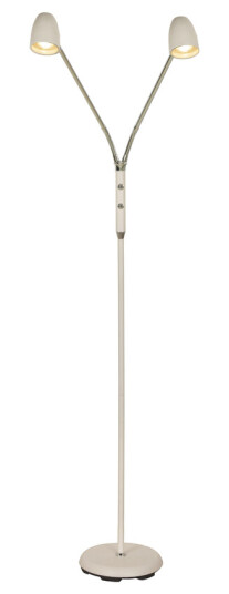 Sandnes dobbel gulvlampe Hvit/krom Sandnes dobbel gulvlampe Hvit/krom