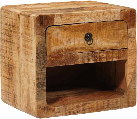 Vegghengt nattbord med skuff Brun 40 x 30 x 36 cm heltre mango