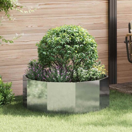 vidaXL Plantekassed sølv 90 x 90 x 35 cm Galvanisert Stål