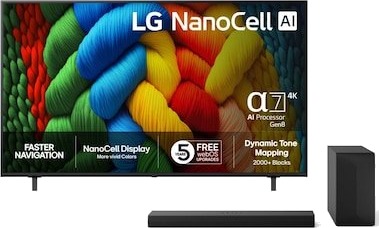 LG 75" NANO80 AI 4K NanoCell Smart-TV I278798L876-BNDL