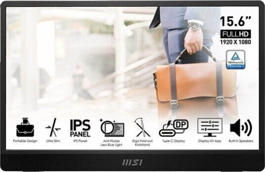 MSI PRO MP161DE 15.6" Full HD LCD Skjerm med Innebygde Høyttalere, Sort