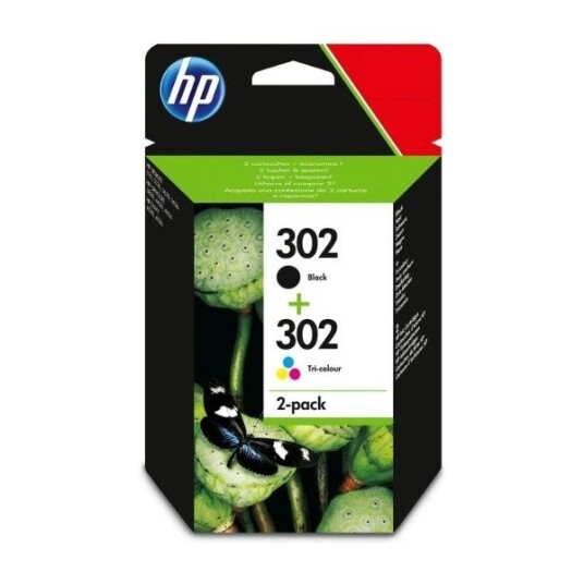 HP blekkpatroner 302 2-pakke Cyan Magenta Gul Sort HP blekkpatroner 302 2-pakke Cyan Magenta Gul Sort