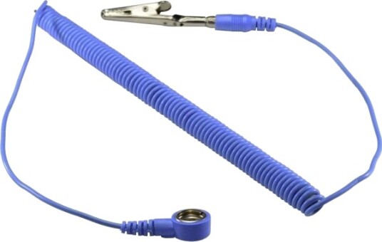 Tru Components Esd Jordingskabel Spkl-10-183-Sk 1,83m Trykknapp 10mm Krokodilleklemme