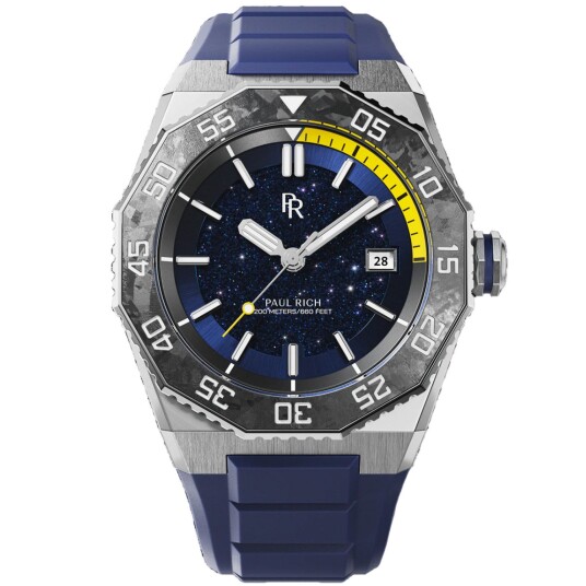 Paul Rich Aquacarbon Aventurine Silver/Blue PR0013 - Herre - 43 mm - Analog - Kvarts urverk - Safirglass