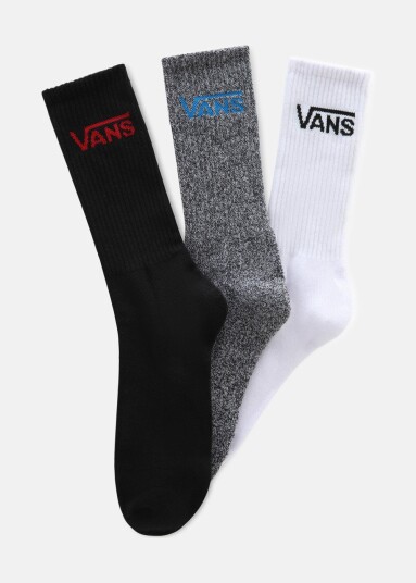 Mn Vans Crew (9-13 3pk)-B White/Multi Onesize  Bomullssokker