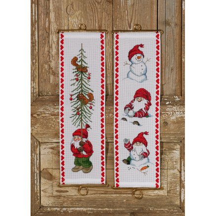 Permin Broderisett Julekalender Leg i sneen 12x39cm