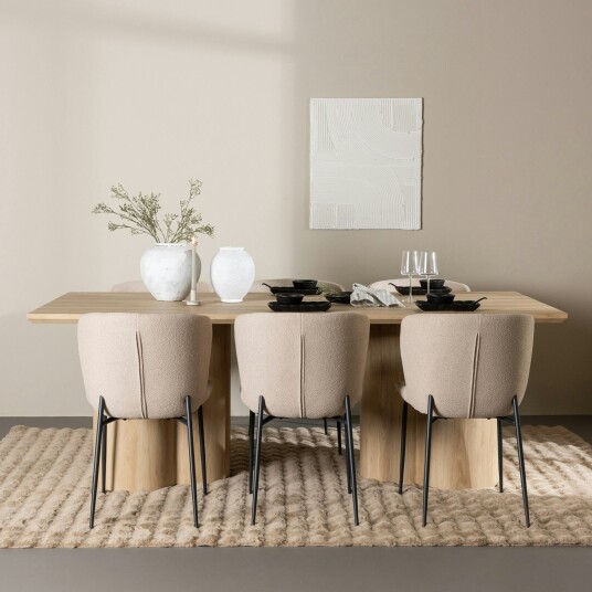 Spisegruppe Venture Home Olivia 210 med 6 stk Modesto Stoler