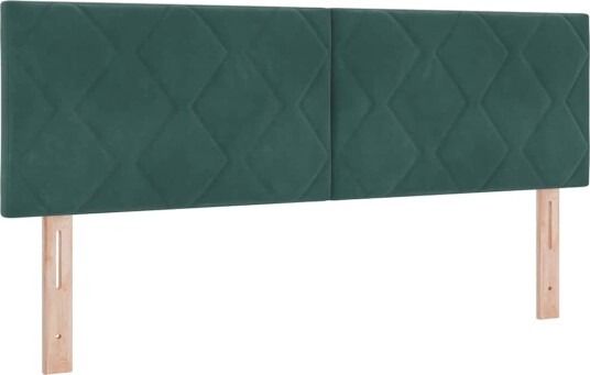  Box Spring Seng med Madrass Mørkegrønn 140x190 cm Fløyel