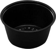 Dressingbæger 90 Ml 3 Oz Ø74x32 Mm Pp Sort,10 Ps X 250 Stk/Krt