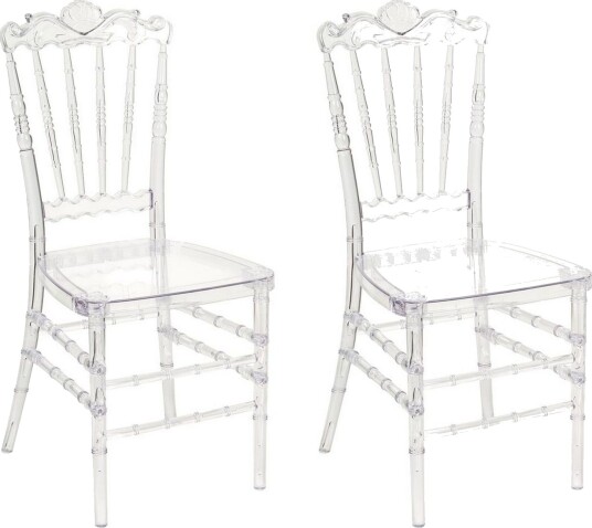 Matsalsstol Beliani Mendon set om 2 Transparent -