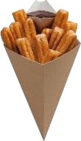 Pommes Frites Kræmmerhus B168xh279mm Pap/Plast Med Dip Hjørne Brun/Hvid,500 Stk/Krt