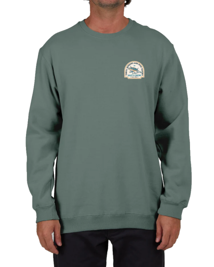 Salty Crew Men"s Chaser Vintage Crew Fleece Pigment Moss S