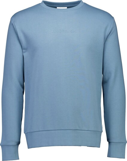 Lindbergh Logo Chest Print O Neck Sweat Blue L