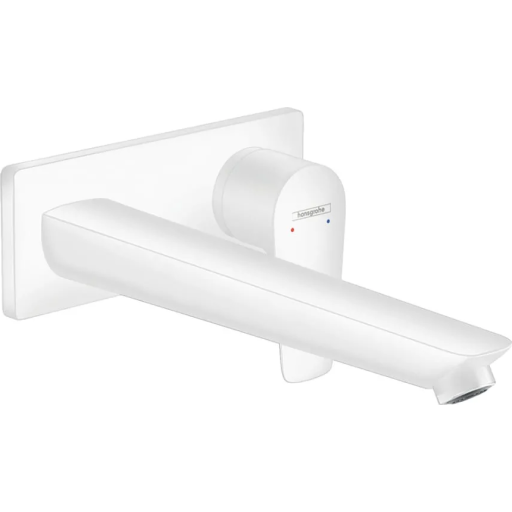 Hansgrohe Talis E servantbatteri Til innbygging, 22,5 cm tut, Hvit Matt Hansgrohe Talis E servantbatteri Til innbygging, 22,5 cm tut, Hvit Matt