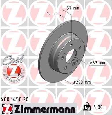 Bremseskive ZIMMERMANN 400.1450.20