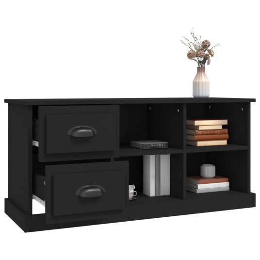 vidaXL TV-benk svart 102x35,5x47,5 cm konstruert tre vidaXL TV-benk svart 102x35,5x47,5 cm konstruert tre