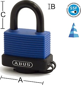Abus hengelås 70ib/45 aqua safe fg godkjent klasse 1