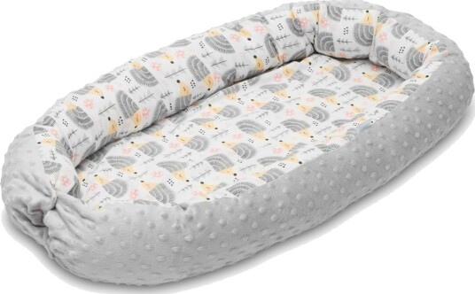 Sensillo Babynest 80x45 Cm Minky Grå Med Pinnsvin