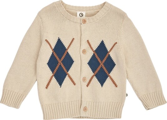 Müsli Cardigan Strikk Oak Müsli 1 år (80) Cardigan Beige Blå Brun