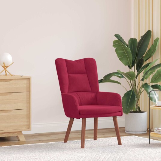Avslappende stol Vinrød 63 x 67 x 94 cm Fløyel Avslappende stol Vinrød 63 x 67 x 94 cm Fløyel