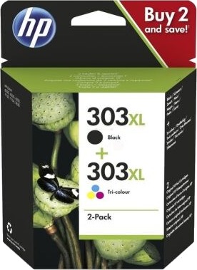 HP HP 303 XL 3-farger & svart Blekkpatron 2-pack 3YN10AE HP HP 303 XL 3-farger & svart Blekkpatron 2-pack 3YN10AE