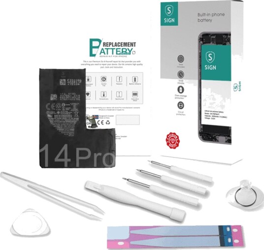 SiGN komplett batteribyttesett – iPhone 14 Pro