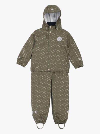 Viking Jolly Print Rain Set Kids Olive Olive 110
