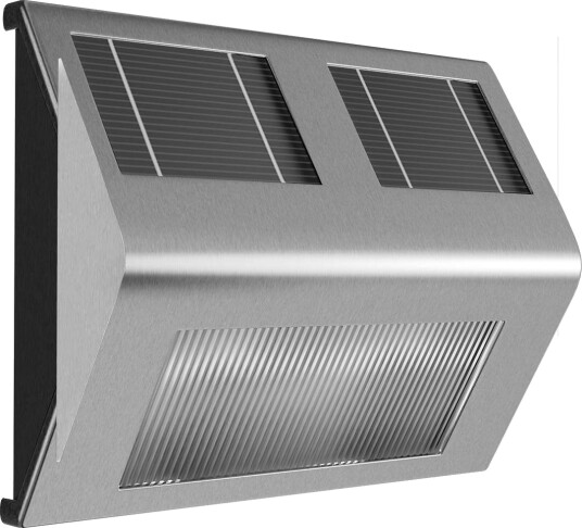 LED solcelledrevet vegglampe rustfritt stål vanntett IP65