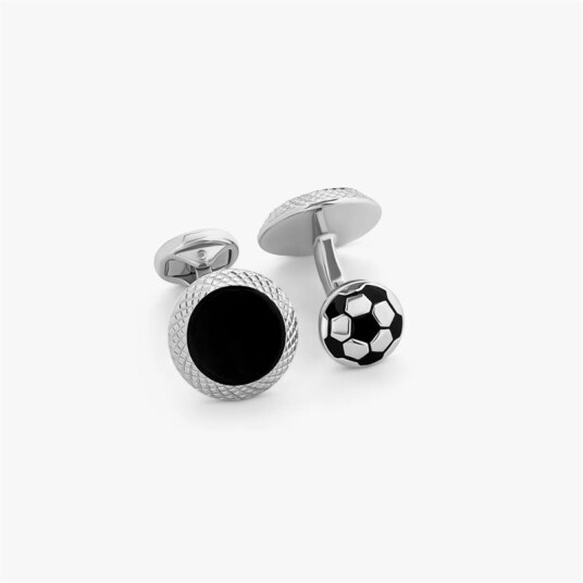 Tateossian Cufflinks Fotball Silver-Black Tateossian Cufflinks Fotball Silver-Black
