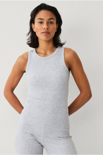 Ellos STUDIO Yoga tanktop Tank Top Soft Rib Grå