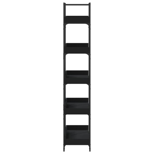 Bokhylle 5 etasjer svart 100x33x180,5 cm konstruert tre 8721012194793