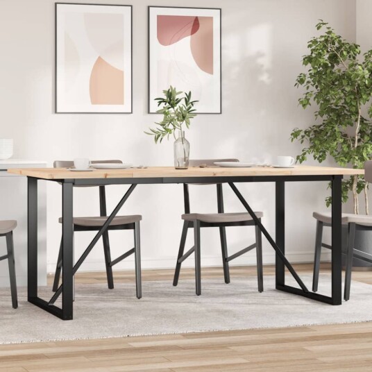 Spisebord O-ramme 180x90x75,5 cm heltre furu og støpejern 3282744