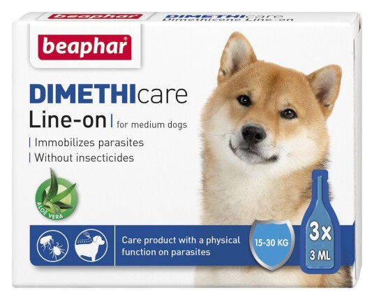 Beaphar Dimethicare Line-On Flåttog Loppemiddel M